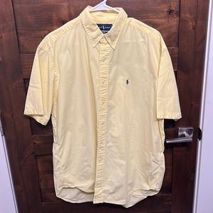 Yellow Ralph Lauren short sleeve button up, size large